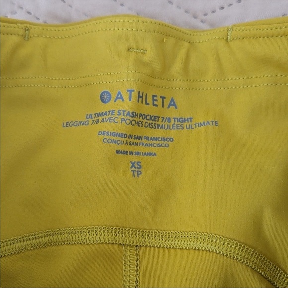 NWT Athleta ultimate stash 7/8 pocket leggings mustard yellow gold xs - Picture 5 of 7